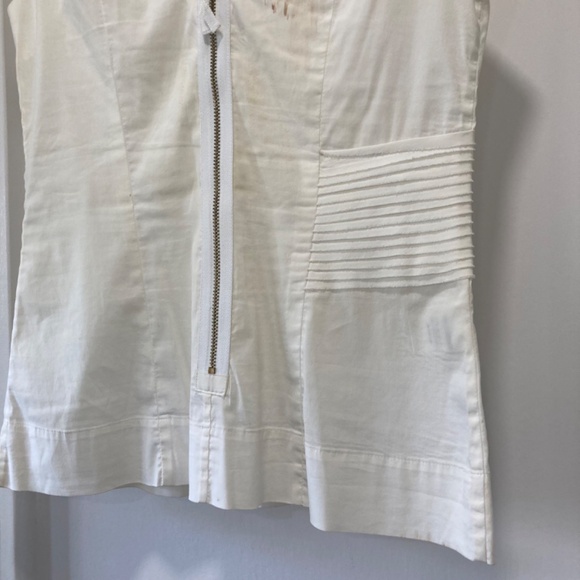 BCBG MaxAzria White Cotton V-Neck Bow Fitted Top Size XXS - Picture 10 of 13